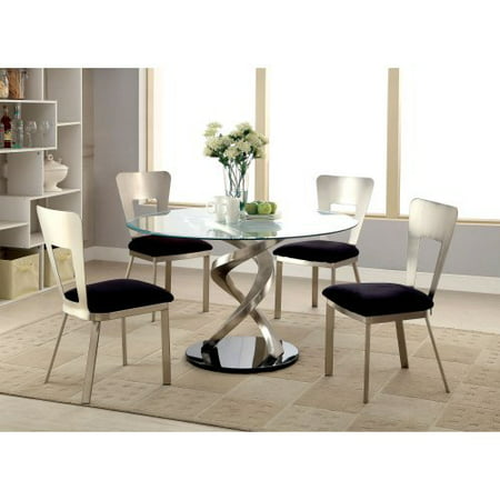 Furniture of America Sparling 5 Piece Dining Table Set with Open Back Chairs