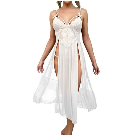 Womens Pajama Set Pajama Set For Women Women s Sexy Mesh Deep V Lace Pajamas Side Slit Sling Skirt Extended Home Dress Pajama Dress Women s Set White
Womens Pajama Set Pajama Set For Women Women s Sexy Mesh Deep V Lace Pajamas Side Slit Sling Skirt Extended Home Dress Pajama Dress Women s Set White