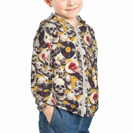 Uemuo lips record rock Skull Pattern Rash Guard for Boys Girls Long Sleeve Swim Shirts UPF 50+ UV Sun Protection Hooded Fishing Shirt with Pocket for Kid-4 Years
Uemuo lips record rock Skull Pattern Rash Guard for Boys Girls Long Sleeve Swim Shirts UPF 50+ UV Sun Protection Hooded Fishing Shirt with Pocket for Kid-4 Years
