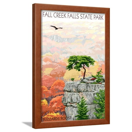 Fall Creek Falls State Park, Tennessee - Buzzards Roost Framed Print Wall Art By Lantern Press