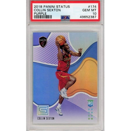 Graded 2018-19 Panini Status Collin Sexton #174 Purple Rookie RC Basketball Card PSA 10 Gem Mint
Graded 2018-19 Panini Status Collin Sexton #174 Purple Rookie RC Basketball Card PSA 10 Gem Mint