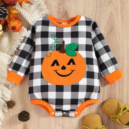 Halloween Infant Boys Girls Halloween Long Sleeve Plaid Pumpkin Prints Romper Pullover Newborn Sweatshirt Bodysuits Tops
Halloween Infant Boys Girls Halloween Long Sleeve Plaid Pumpkin Prints Romper Pullover Newborn Sweatshirt Bodysuits Tops