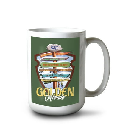 15 fl oz Ceramic Mug Golden Colorado Destinations Signpost Contour Dishwasher & Microwave Safe
15 fl oz Ceramic Mug Golden Colorado Destinations Signpost Contour Dishwasher & Microwave Safe