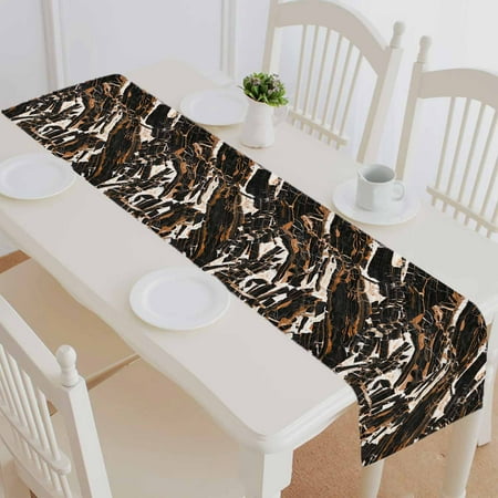 PKQWTM Black Brown Metal Design Marble Cotton and Linen Table Runner Kitchen Dining Room Supplies Size 14x72 Inch
PKQWTM Black Brown Metal Design Marble Cotton and Linen Table Runner Kitchen Dining Room Supplies Size 14x72 Inch