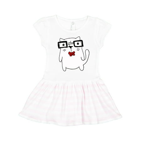 Inktastic Nerd Cat Gift Toddler Girl Dress