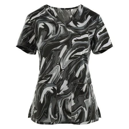 KSCYKKKD Women Scrubs Blouses with Pocket Print Short Sleeve Working Nurses Uniform Protective Clothing Shirts V-Neck Tops Black S
KSCYKKKD Women Scrubs Blouses with Pocket Print Short Sleeve Working Nurses Uniform Protective Clothing Shirts V-Neck Tops Black S