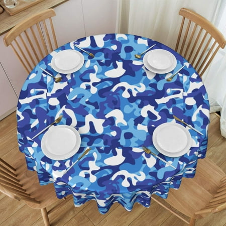 Tablecloth Blue Camouflage Table Cloth For Circular Tables Waterproof Resistant Picnic Table Covers For Kitchen Dining/Party
Tablecloth Blue Camouflage Table Cloth For Circular Tables Waterproof Resistant Picnic Table Covers For Kitchen Dining/Party