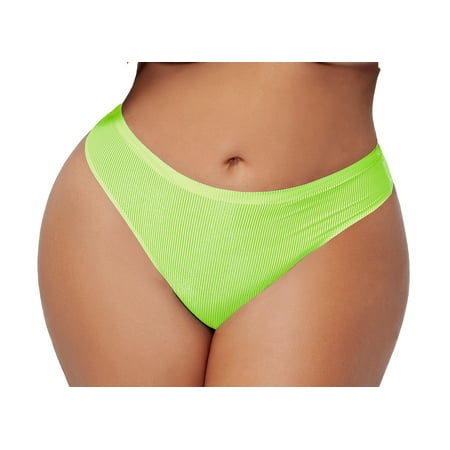 Lacy Line Sexy Shadow Stripe Bonded Plus Size Thong