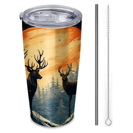Beautiful Winter Night Landscape with Deers-Insulated Car Cup 20 oz Stainless Steel Travel Tumbler with Reusable Straw & Brush Hot & Cold Drinks Coffee/Tea/Office/Outdoor Drinkware
Beautiful Winter Night Landscape with Deers-Insulated Car Cup 20 oz Stainless Steel Travel Tumbler with Reusable Straw & Brush Hot & Cold Drinks Coffee/Tea/Office/Outdoor Drinkware