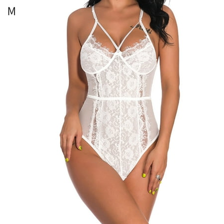 GeweYeeli Lingerie Set Underwear Set with Garter Belt White