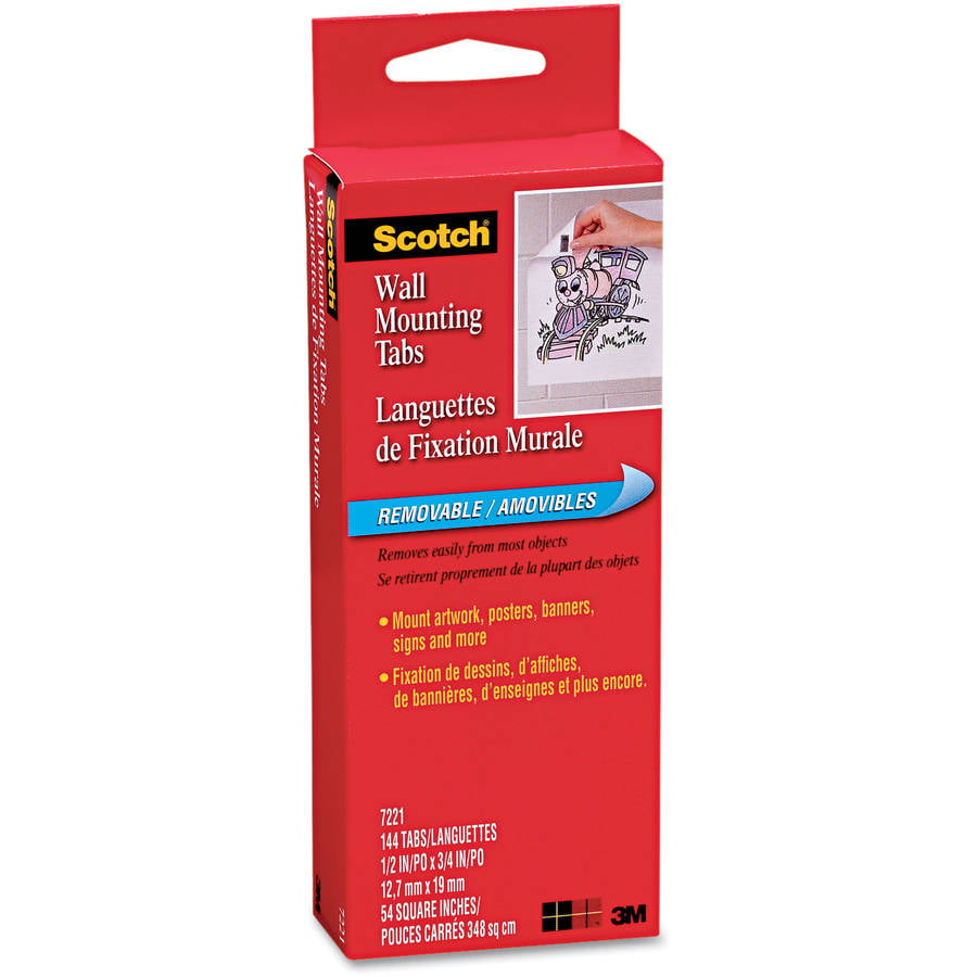 Scotch Precut Removable Mounting Tabs, Double-Sided, 1/2 x 3/4 ...