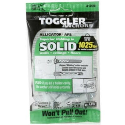 Toggler Alligator Masonry Anchors Flanged 5/16-In. 6-Pk. 1 Pack