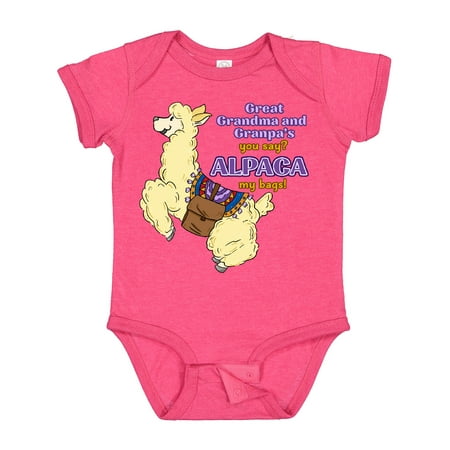 Inktastic Cute Jumping Alpaca-Great Grandma and Grandpa s You Say ALPACA My Bags! Gift Baby Boy or Baby Girl Bodysuit
Inktastic Cute Jumping Alpaca-Great Grandma and Grandpa s You Say ALPACA My Bags! Gift Baby Boy or Baby Girl Bodysuit