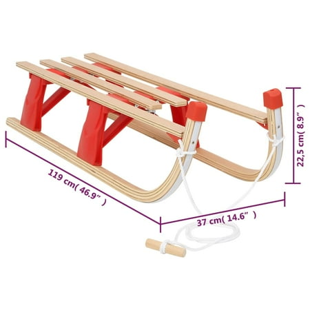 vidaXL Folding Sledge Wood 43.3
