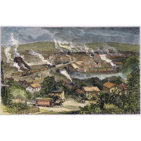 Scranton Pennsylvania Nwood Engraving American C1870 Poster Print by Granger Collection