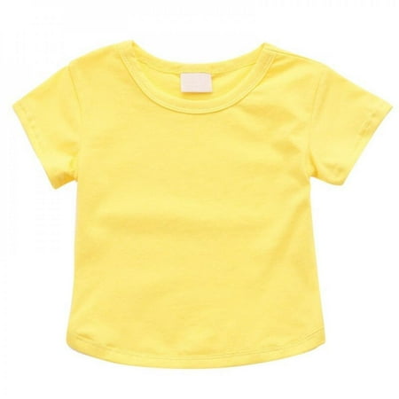 New Toddler Baby Boy Girl Summer Cotton Solid Print T-shirt Tops Blouse Short Sleeve Casual Tee Shirts Yellow L
New Toddler Baby Boy Girl Summer Cotton Solid Print T-shirt Tops Blouse Short Sleeve Casual Tee Shirts Yellow L