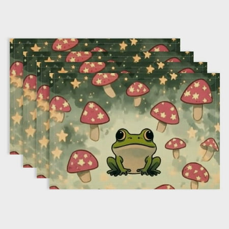 Autua Kawaii Frog Placemats for Dining Table Set of 4 Cartoon Mushroom Place Mats for Restaurant Lovely Wild Animals Kitchen Table Mats Easy to Clean 18x12in
Autua Kawaii Frog Placemats for Dining Table Set of 4 Cartoon Mushroom Place Mats for Restaurant Lovely Wild Animals Kitchen Table Mats Easy to Clean 18x12in