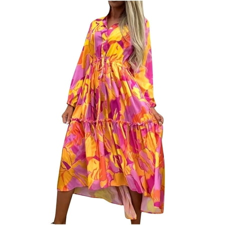 Airpow Long Sleeve V-Neck Dress Brown Dress Shoes For Men Fashion Women Bandage Fold Long Sleeve Causal Floral Printing Long Dress Orange M
Airpow Long Sleeve V-Neck Dress Brown Dress Shoes For Men Fashion Women Bandage Fold Long Sleeve Causal Floral Printing Long Dress Orange M