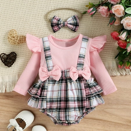 Hunpta Infant Girls Long Sleeve Plaid Printed Romper Newborn Bowknot Ribbed Bodysuits Headbands Outfits
Hunpta Infant Girls Long Sleeve Plaid Printed Romper Newborn Bowknot Ribbed Bodysuits Headbands Outfits