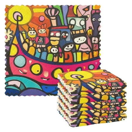 6 Pieces of Kitchen Towels 11x11Inch Kitchen Dish Cloths Kitchen Dish Towels Reuseable Cleaning Cloths Red Boat 
6 Pieces of Kitchen Towels 11x11Inch Kitchen Dish Cloths Kitchen Dish Towels Reuseable Cleaning Cloths Red Boat