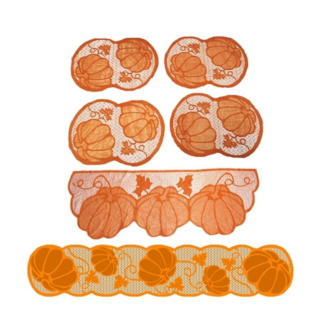 6Pcs Thanksgiving Lace Tablecloth Pumpkin Leaves Fireplace Cover Orange Table Runner Placemat Kitchen Supplies (Fireplace Cloth Table Runner 4xPlacemat)
6Pcs Thanksgiving Lace Tablecloth Pumpkin Leaves Fireplace Cover Orange Table Runner Placemat Kitchen Supplies (Fireplace Cloth Table Runner 4xPlacemat)