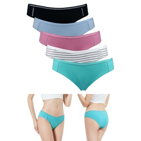 Women Fashion Cotton Underwear Bikini Non-marking Briefs Solid Elastic Low-waist Briefs Pack of 5
Women Fashion Cotton Underwear Bikini Non-marking Briefs Solid Elastic Low-waist Briefs Pack of 5