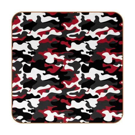 OWNTA Black Grey Red White Camouflage Pattern Premium 6-Piece Square Coaster Set in Microfiber Leather - Non-Slip & Absorbent Cup Mats
OWNTA Black Grey Red White Camouflage Pattern Premium 6-Piece Square Coaster Set in Microfiber Leather - Non-Slip & Absorbent Cup Mats