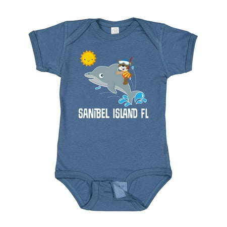 Inktastic Sanibel Island Florida Dolphin Gift Baby Boy or Baby Girl Bodysuit