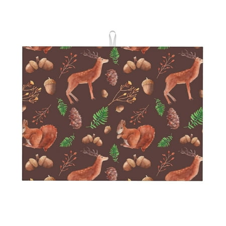 Dish Drying Mat Rustic Cute Deer Squirrel Nut Highly Absorbent Microfiber Drying Mat Kitchen Counter or Sink Drawer Liner 16x18 Kitchen Drying Mat Coffee Mat Kitchen Essentials
Dish Drying Mat Rustic Cute Deer Squirrel Nut Highly Absorbent Microfiber Drying Mat Kitchen Counter or Sink Drawer Liner 16x18 Kitchen Drying Mat Coffee Mat Kitchen Essentials