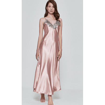 Women Satin Long Nightgowns Silk Lace Sexy Lingerie Sleeveless Deep V Nightdress Sleepwear
Women Satin Long Nightgowns Silk Lace Sexy Lingerie Sleeveless Deep V Nightdress Sleepwear