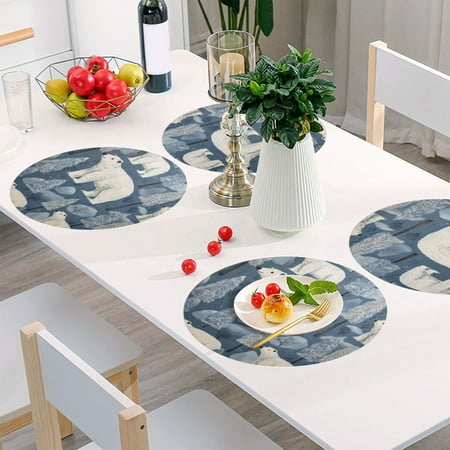 Round Grid Placemat One Sizex1 Round Placemat PVC Plate Mat,15.4 Inch Non-Slip and Heat Resistant Table Placemat Dining Room Placemat Beautiful Cartoon Polar Bear
Round Grid Placemat One Sizex1 Round Placemat PVC Plate Mat,15.4 Inch Non-Slip and Heat Resistant Table Placemat Dining Room Placemat Beautiful Cartoon Polar Bear