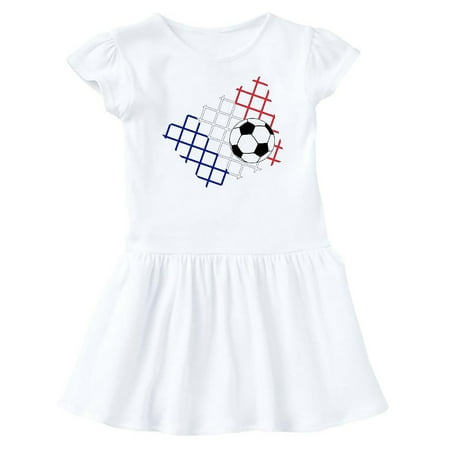 Inktastic Soccer Ball Net with French Flag Colors Gift Baby Girl Dress