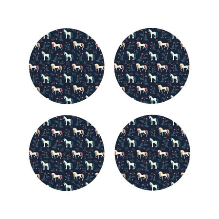 Coasters Set of 4 - Cartoon Cute Horse Flowers Drink Coasters for Tabletop Protection Leather Coasters for Living Room Decor and Housewarming Gift Round Shape
Coasters Set of 4 - Cartoon Cute Horse Flowers Drink Coasters for Tabletop Protection Leather Coasters for Living Room Decor and Housewarming Gift Round Shape