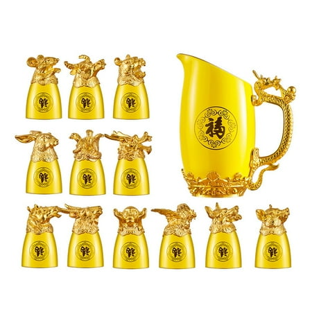 NUOLUX 1 Set Chinese Zodiac Liquor Cup White Wine Dispenser Ceramic Wine Cups Kit (Yellow)
NUOLUX 1 Set Chinese Zodiac Liquor Cup White Wine Dispenser Ceramic Wine Cups Kit (Yellow)
