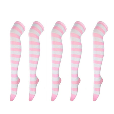 5 Pairs Fashion Striped Long Socks Women Girls Thigh High Over The Knee High Stockings(Pink)
5 Pairs Fashion Striped Long Socks Women Girls Thigh High Over The Knee High Stockings(Pink)