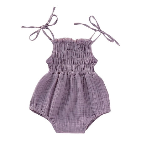 Nokpsedcb Newborn Infant Baby Girl Cotton Sling Solid Color Lace Stretch Ruched Jumpsuit Purple 6-12 Months
Nokpsedcb Newborn Infant Baby Girl Cotton Sling Solid Color Lace Stretch Ruched Jumpsuit Purple 6-12 Months