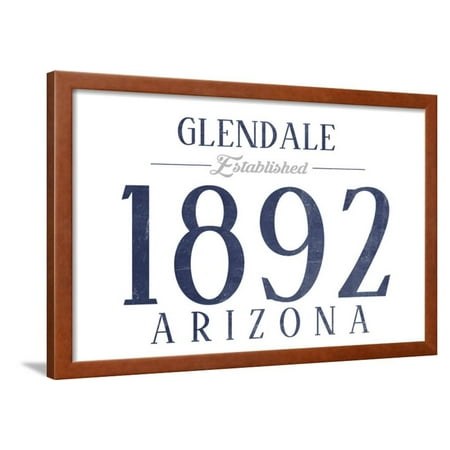 Glendale, Arizona - Established Date (Blue) Framed Print Wall Art By Lantern Press