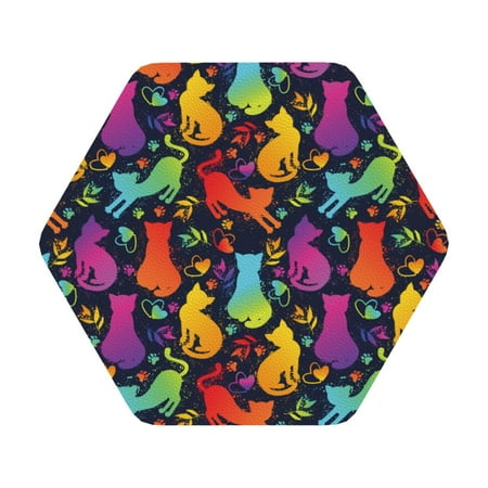 Disketp Colorful Cats Funny Coasters 6 Pcs Leather Coasters with Holder Perfect Housewarming Hostess Gifts Protect Furniture from Water Marks Scratch and Damage
Disketp Colorful Cats Funny Coasters 6 Pcs Leather Coasters with Holder Perfect Housewarming Hostess Gifts Protect Furniture from Water Marks Scratch and Damage