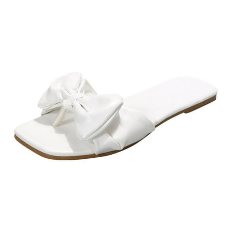 Youmylove Women Slide Slippers Summer Fashion Solid Color Bow Square Open Toe Flat Slippers Leisure Ladies Cozy Daily Walking
Youmylove Women Slide Slippers Summer Fashion Solid Color Bow Square Open Toe Flat Slippers Leisure Ladies Cozy Daily Walking