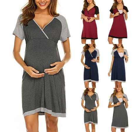 Tejiojio Maternity/Labor/Nursing Clothing Clearance Woman Splicing Short Sleeve Breast-feeding Pregnant Maternity Nursing Dress
Tejiojio Maternity/Labor/Nursing Clothing Clearance Woman Splicing Short Sleeve Breast-feeding Pregnant Maternity Nursing Dress