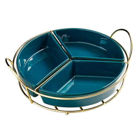 NUOLUX Decorative Food Storage Tray Snacks Plate Candy Tray Three-grid Tray with Rack
NUOLUX Decorative Food Storage Tray Snacks Plate Candy Tray Three-grid Tray with Rack