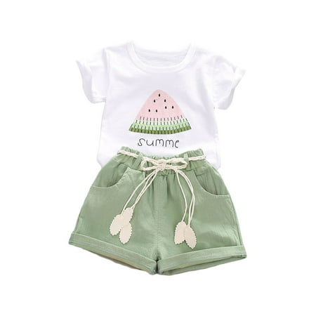 LNMQLPDBS Girl Clothes Toddler Girl Short Sleeve Letter Watermelon Print T Shirt Top Shorts Set for 0 To 4 Years Girls Summer Outfits
LNMQLPDBS Girl Clothes Toddler Girl Short Sleeve Letter Watermelon Print T Shirt Top Shorts Set for 0 To 4 Years Girls Summer Outfits