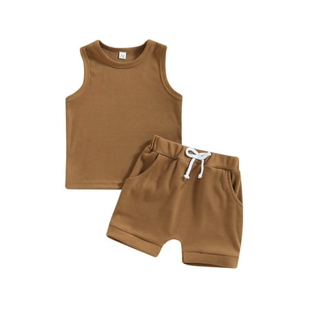 Toddler Baby Boy Summer Clothes Ribbed Outfit Solid Color Sleeveless Tank Top Shorts Set Infant Boy 2Pcs Outfits
Toddler Baby Boy Summer Clothes Ribbed Outfit Solid Color Sleeveless Tank Top Shorts Set Infant Boy 2Pcs Outfits
