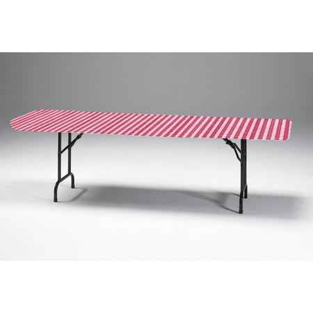 Club Pack of 12 Red and White Gingham Disposable Rectangle Plastic Banquet Party Table Covers 108