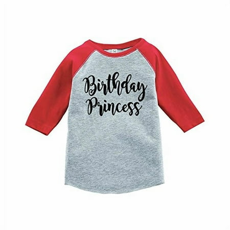 7 ate 9 Apparel Girl s Princess Birthday Red Raglan Tee