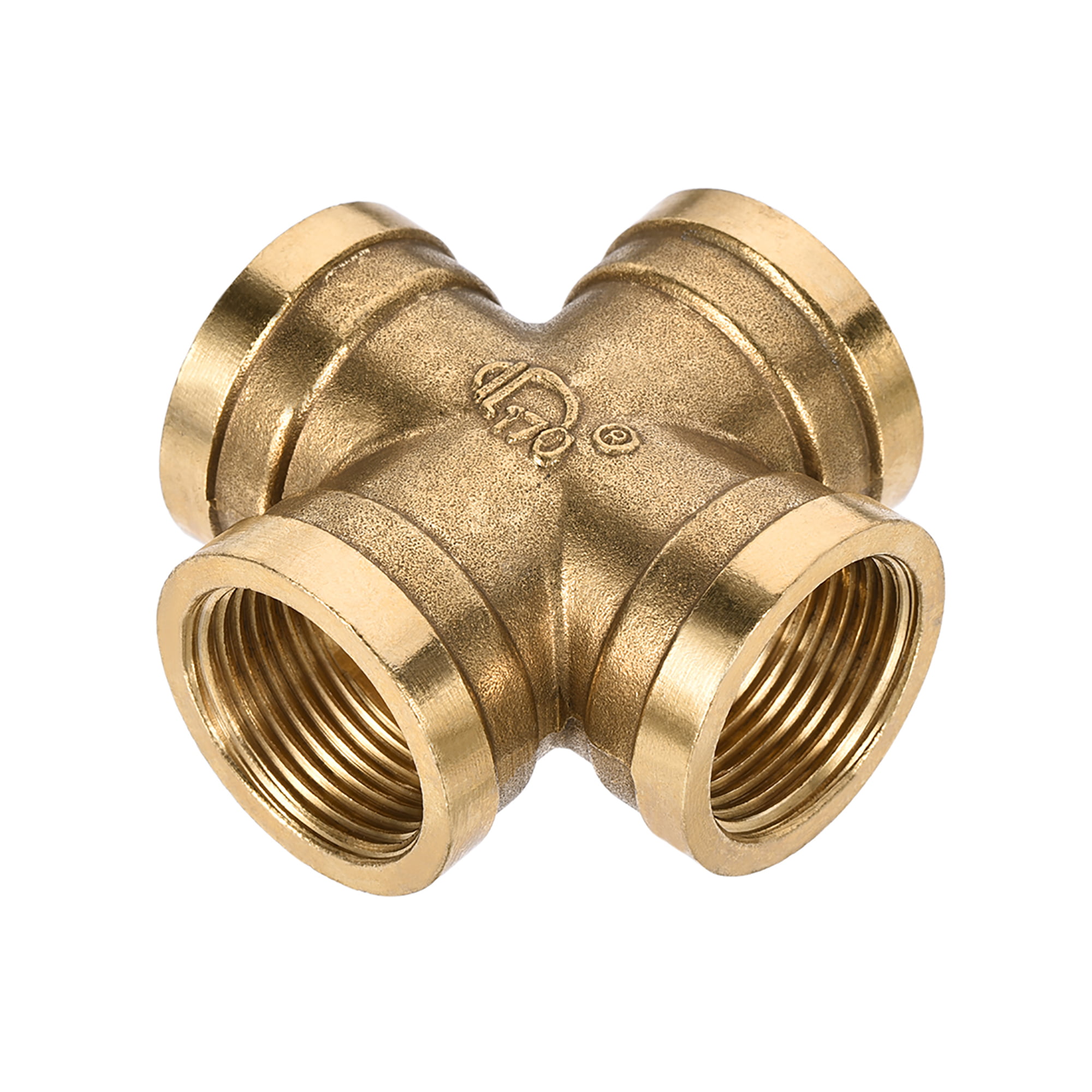 Brass Cross Pipe Fitting 3 4G Female Thread 4 Way Connectors Coupler