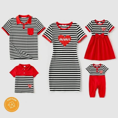 PatPat Family Matching 95% Cotton Striped Short-sleeve Graphic Dresses and Polo Shirts
PatPat Family Matching 95% Cotton Striped Short-sleeve Graphic Dresses and Polo Shirts