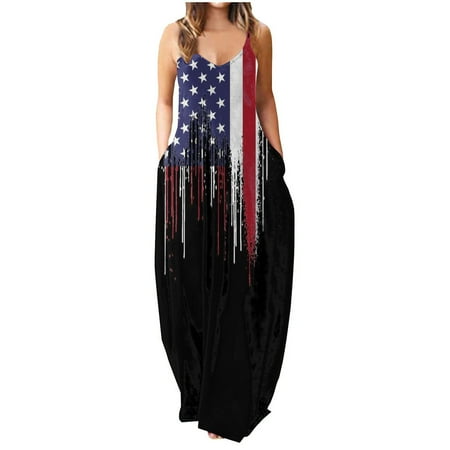 YanHoo Women s Long Dresses Independence Day Print Sleeveless V Neck Sling Dress Summer Casual Loose Maxi Dress with Pockets
YanHoo Women s Long Dresses Independence Day Print Sleeveless V Neck Sling Dress Summer Casual Loose Maxi Dress with Pockets