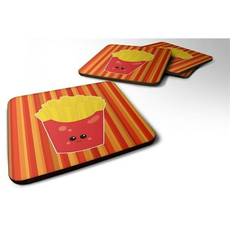 French Fries Face Foam Coasters - Set of 4
