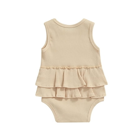 Suanret Newborn Infant Baby Grils Ruffle Sleeveless Romper Casual Solid Color Bodysuit Summer Clothes Apricot 12-18 Months
Suanret Newborn Infant Baby Grils Ruffle Sleeveless Romper Casual Solid Color Bodysuit Summer Clothes Apricot 12-18 Months